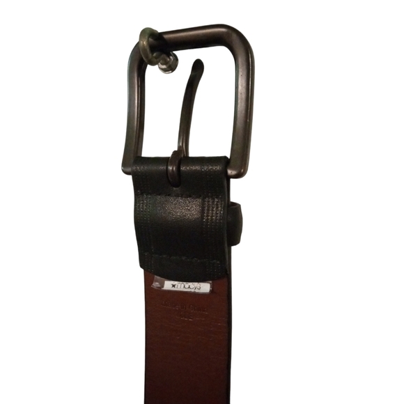 Perry Ellis Genuine Black Leather Men's Adjustable Business Casual Belt Sz. 38 - Picture 3 of 7